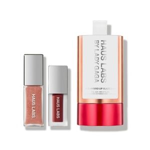 $43. Haus Labs By Lady Gaga Lip Glaze Duo - Shimmering Pink and Bold Red. NEW!